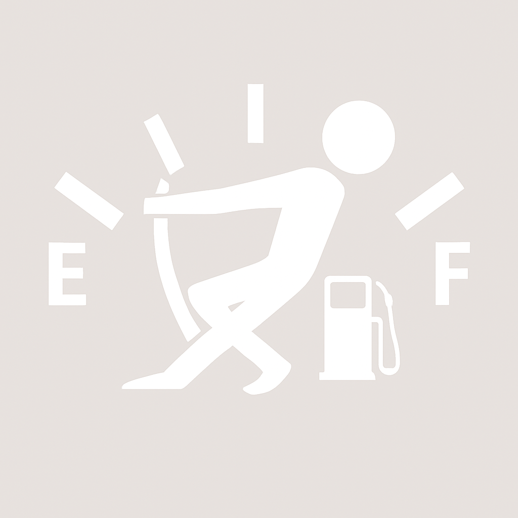 Funny Empty Fuel Gauge Sticker white