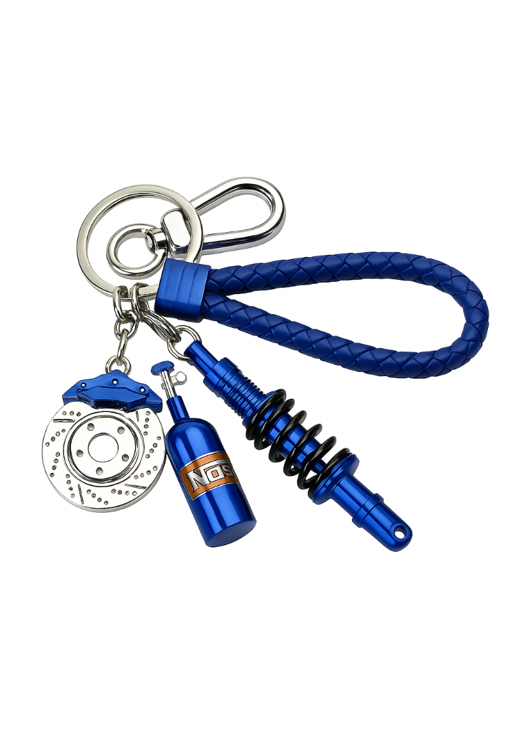 Blue Automotive Keychain Set