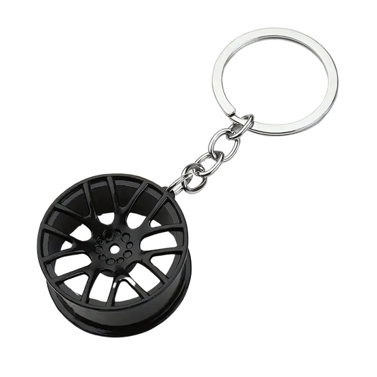 Alloy Rim Keychain in Black