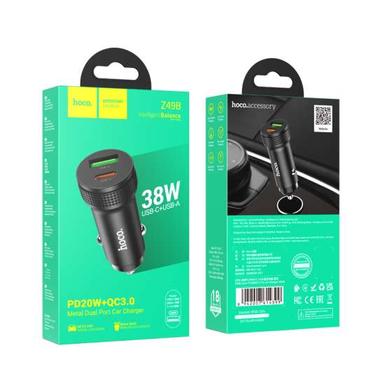 Hoco Z49B car charger  38W black