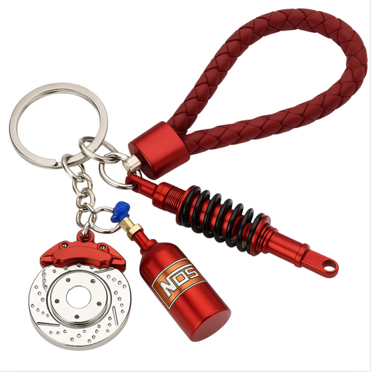 Red Automotive Keychain Set